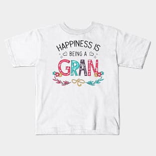 Happiness Is Being A Gran Wildflowers Valentines Mothers Day Kids T-Shirt